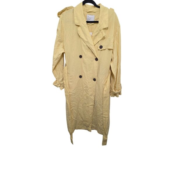 NWT A New Day Women's Vintage-Inspired Light Yellow Linen Blend Double-Breasted - Picture 1 of 8